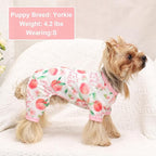 Dog Pajamas Pjs Spring Summer Dog Clothes for Small Dogs Girl Boy, Soft Stretchy Tiny Chihuahua Yorkie Puppy Clothes Doggie Onesies Cat Pet Jammies Outfit, Pink Peach, XS