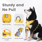 Pawaii No Pull Dog Harness with Pet ID Tag,Reflective Strips No Choke Front O Ring Breathable Mesh Adjustable Soft Padded Pet Vest with Easy Control Handle for Large Dogs
