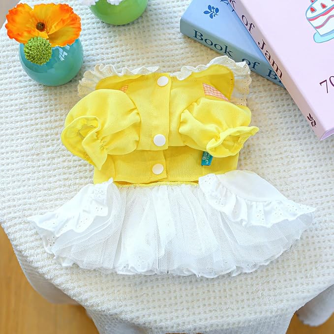 Furbabycare® Elegant Sweet Fashion Puppy Dog Blingbling Princess Skirt Pet Dog Lace Cake Camisole Tutu Dress I-White X-Small