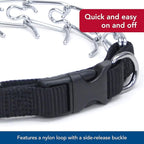 Coastal Pet Titan Easy-On Dog Prong Training Collar with Buckle - Durable Metal Training Collar for Dogs with Side Release Buckle - Black, 2 mm x 14"