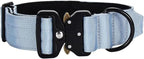 Heavy Duty Tactical Dog Collar – Adjustable Nylon w/Metal Buckle, Durable & Comfortable for Medium to Large Dogs (German Shepherd, Labrador, Rottweiler), Light Blue, Large, for Training & Outdoor Use