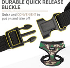 PUPTECK Soft Mesh Dog Harness and Leash Set Pet Puppy Cat Comfort Padded Vest No Pull Harnesses, Camouflage, M