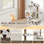 Tangkula 30 Inch Small Cat Tree, Unique Cat Tower with Jute Scratching Post, 2-Door Condo, Padded Top Perch, Jumping Platforms, Cow Print Aesthetic Cat Tree for Indoor Cats