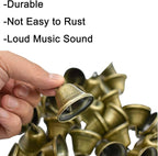 Maydahui 90 PCS Bronze Jingle Bells Brass Color Vintage Small Craft Bell (1.7 X 1.5 Inches) for Wedding Doors Dog Collar Christmas Hallowmas Decor