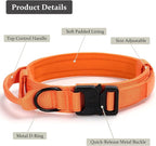 Tactical Dog Collar, Adjustable Military Training Nylon Dog Collar with Control Handle and Heavy Quick-Release Metal Buckle for Small Medium Large Dogs, Orange XXL