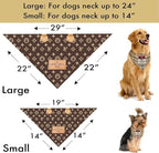 Dog Bandana Sniffany & Co. Designer Fashion Clothes Scarf kercheif for Small Medium and Large Dogs. Funny Parody Gift for Girl or boy Dog Soft Durable Fabric, Adjustable tie-on Style Triangle