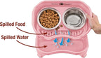 Neater Feeder Express Mess Proof Dog Bowls Elevated for Small Breeds Under 15 Lb, Made in USA, No Spill Raised Dog Food Bowl Stand, Stainless Steel Food and Water Bowl Set, Feeding Station, Pink
