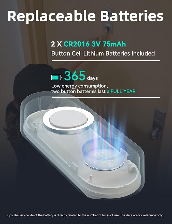AIDA Lighted Wireless Doorbell for Home, Waterproof Battery Doorbell Wireless 1,000ft Range, 5 Volume Levels with 58 Chimes & LED Flash on Receiver (White, 1 Button & 1 Receiver)