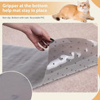 Carpet Protector for Pets Cat Carpet Protector for Doorway, Anti Scratch Under Door Cat Scratch Protector Mat, Plastic Rug Runner Easy to Cut Plastic Stopper (Light Grey, 3.6FT)