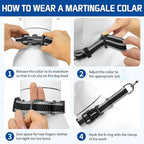 Kazazoo Reflective Martingale Collar for Dogs with Quick Release Buckle Adjustable Soft Durable Dog Collar for Small Medium Large No Pull Training Dog Collars-Black M