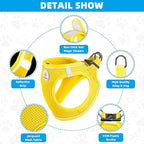 Hipubby Dog Harness and Leash Set, No Pull Soft Mesh Puppy Harness for Small Medium Dogs, Cats - Step in Reflective Breathable Lightweight Vest Harness for Walking, Training - Yellow, XS