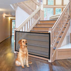 NWK Magic Dog Gate for Stairs Pet Gate for The House Providing a Safe Enclosure for Pets to Play and Rest, 6 Hooks Design (60'' X 30'')