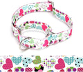 Martingale Dog Collars - Flower Multicolor Cute Patterns, Adjustable Nylon Training Dog Collar Suitable for Boy and Girl Dogs Medium Large Dogs (11, L)