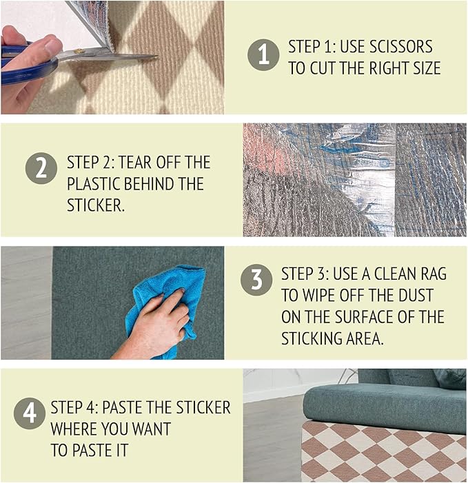 Cat Scratch Furniture Protector,2 PCS Self-Adhesive Cat Scratching Mats,Trimmable DIY Carpet for Couches,Cat Trees and Door,Scratching Post Tower Replacement Pads(39.4"x15.8",Beige-Lattice)