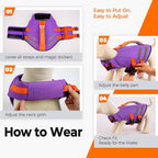 Lelepet Dog Life Jacket, High Flotation Dog Life Vest for Swimming, Boating, Ripstop Reflective Pet Swim Vest for Small Medium Large Dogs Pool Floats Adjustable Swimming Vest for Dogs Water Safety