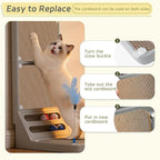Cat Scratcher Cat Scratch Pad L Shape Wall Mounted Dual Use (Vert/Horiz) Kitten Bunifa Scratching Card Board Vertical Post with Ball Toys Feathers (Cat Scratching Post Accessories)