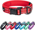 EXCELLENT ELITE SPANKER Reflective Dog Collar Classic Soft Padded Breathable Nylon Adjustable Pet Collar with Quick Release Buckle for Boy Girl Male Female Small Medium Large Dogs Training(Red-S)