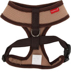 Puppia Soft Dog Harness No Choke Over-The-Head Triple Layered Breathable Mesh Adjustable Chest Belt and Quick-Release Buckle, Beige, X-Large