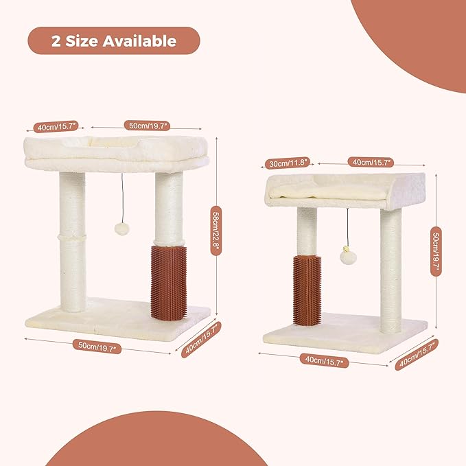 Flower Cat Tree with Large Hammock & Large Cat Scratching Post with Big Perch Double The Fun, Double The Comfort