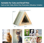 Petsfit Cat Houses for Indoor Cats,Modern Style Wood Cat House with Soft Mat,Portable&Easy Assembly(Triangle)