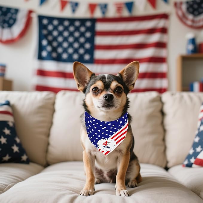 10PCS/Pack Holiday Dog Bandanas Easter 4th of July Birthday Halloween Christmas Thanksgiving New YearTriangle Scarf Festival for XS Small Doggy Puppy Cats Costume
