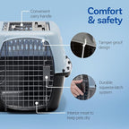 Petmate Dog Crates for Small Dogs & Cat Carriers, Two-Door Plastic Pet Kennel, Top & Front Loading, Made in USA, 24", Blue