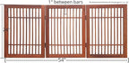 Urnporium Pet Dog Gate Freestanding, Strong Durable Folding Wooden Fence, Portable Acacia Hardwood Safety Barrier for Indoor & Outdoor Use (Brown Pet Gate, 3 Panel 24" Tall)