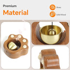 Cat Paw Shopkeepers Bell for Door Opening – Magnetic Wooden Door Chime & Wireless Brass Doorbell for Business Entrance, Home Decor – Cute Kawaii Wind Bell for Fridge, Room, Shop No Battery Entry Alert