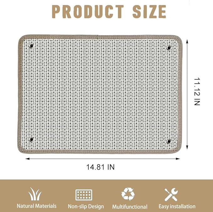 Cat Nail File Scratcher & Scratching Pad - Natural Sisal Scratch Mat with 80-Grit Aluminum Oxide, Wall/Floor Cat Scratcher that File Nails for Nail Trimming & Furniture Protection