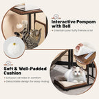 Tangkula Cat Tree and End Table, 4-in-1 Cat Coffee Table, C-Shaped Cat Small Side Table with Sisal Scratching Mat, Removable Washable Cushion, Modern Cat Furniture for Living Room, Bedroom