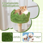 Tangkula 63 Inch Tall Cat Tree, Cute Green Cat Tower with 2 Condos, Plush Top Perch, 2 Basket Beds, Sisal Scratching Posts, 2 Dangling Balls, Slide Platform, Large Aesthetic Cat Tree for Indoor Cats