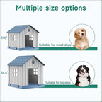 VIXZEN Dog House Outdoor, 38 Inches Weatherproof Resin Dog House Indoor Large with Air Vents & Elevated Floor, Doghouse Outdoor for Large Dogs, Easy Assembly, Versatile Storage Functionality (Blue)