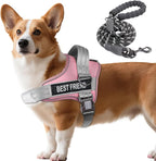 AUROTH Dog Harness and Leash Set, Soft Padded Service Dog Vest with 5.25FT Dog Leash, No Choke, Easy On Pet Vest, Adjustable Reflective No Pull Dog Harness Small Sized Dog, Easy Walking and Training
