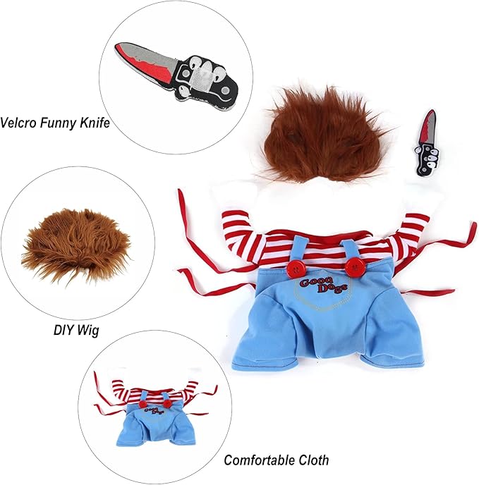Pet Halloween Costume, Dog Funny Costume Halloween Cosplay Outfits Cute Clothes Adjustable Party Dress Up Apparel Accessories for Small Medium Large Dogs (Large)