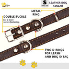 Heavy Duty Black Leather Dog Collar – Soft and Strong Dog Collar for Puppy or Small Breeds Like Cavalier and Miniature Schnauzer (Small: Fit 10" - 14.5" Neck, Black)
