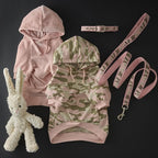 Cooper II Organic Cotton Velour Dog Hoodie Pet Coat for Small, Medium and Large Dogs, Pink, XXX-Small (up to 5lbs)