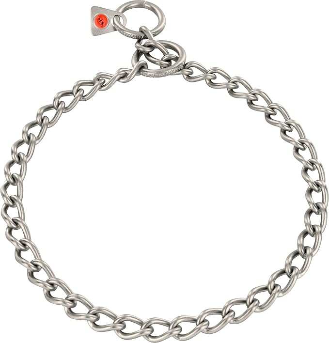 Herm Sprenger - Matt Stainless Steel Scratch Resistant Dog Training Collar - Round Links Slip Chain - Small Medium Large Dogs - Professional Training Collar - Made in Germany (18 inches (45 cm))