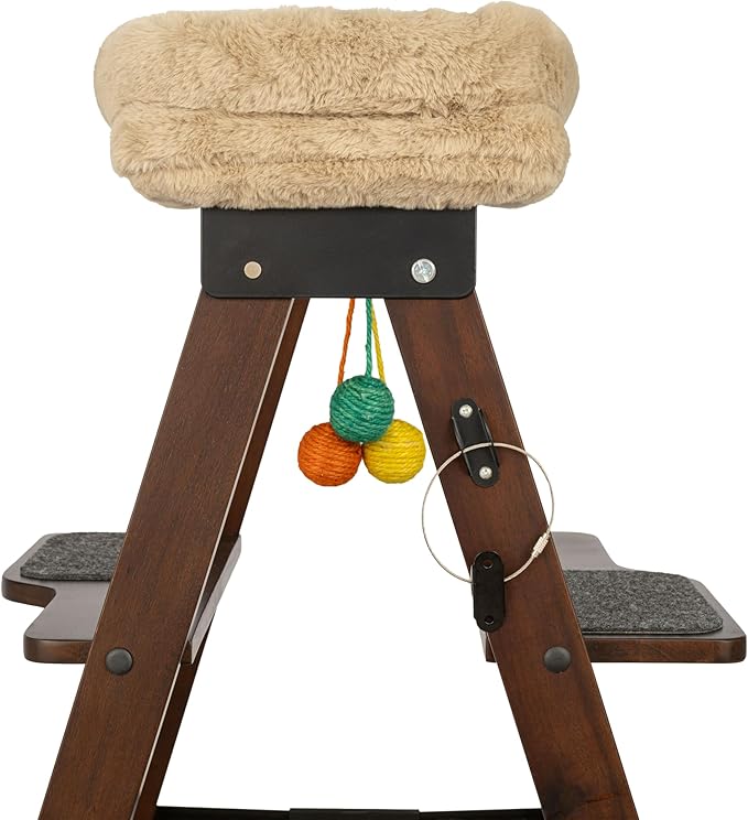 Stakmore Folding Cat Tree, Espresso – Hardwood & Plywood, No Assembly Required, Space-Saving Design