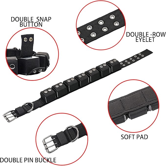 Tactical Weighted Dog Collar - Weights for Training & Exercise - Small, Medium, Large Dogs