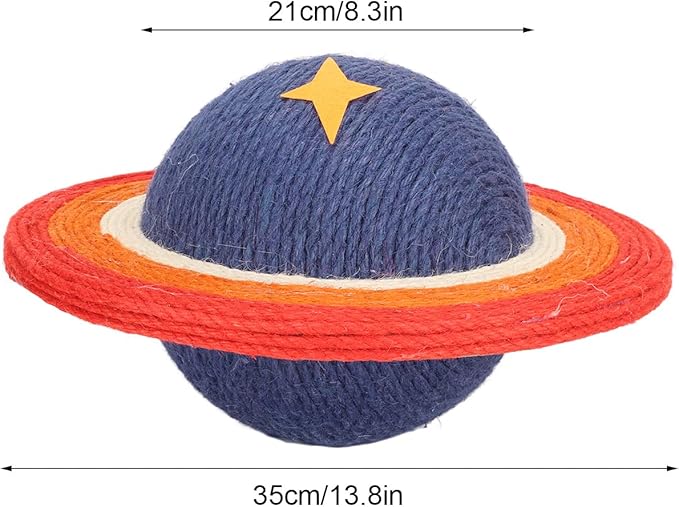 Tissting Cat Scratcher Fun, Cats Scratching Ball, Planet Shape Sisal Relieve Boredom Prevents Furniture Damage Kitten Scratch Toy