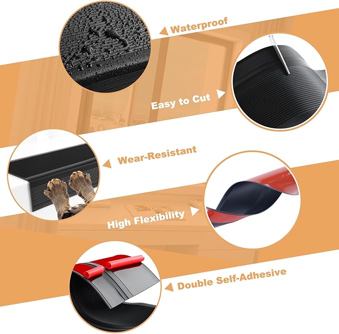 Dog Cat Scratching Window Sill Protector, Self-Adhesive Anti-Scratch Guard for Walls, Furniture - Slip Resistant Pet Shield
