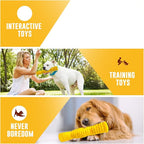 Dog Squeaky Toys Interactive Dog Toys for Aggressive Chewers Tough Rubber Chew Toys for Medium/Large Breed, Indestructible Puppy Chew Toys for Teething (Orange)