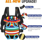 Pawaboo Pet Carrier Backpack, Adjustable Pet Front Cat Dog Carrier Backpack Travel Bag, Legs Out, Easy-Fit for Traveling Hiking Camping for Small Medium Dogs Cats Puppies, Small, Colorful Strips