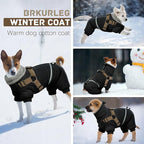 BRKURLEG Black Dog Coat with Harness, Dog Winter Jacket, Dogs Onesie Body Warm Jackets, Small Medium Dogs Winter Coats Reflective Windproof Warm Cold Weather Coats, Pet Waterproof Jacket Hiking XXL