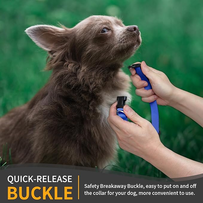 Modern Stylish Ecollar Replacement Strap, 3/4" Nylon Replacement Collar for Shock Collar with Quick Release Buckle, Adjustable Shock Collar Replacement Strap for Small Medium Large Dogs(Orange & Blue)