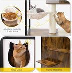Aivituvin Cat Tree, 68-Inch Cat Tower for Indoor Cats, Wood Cat Condo Furniture with Litter Box Enclosure, 2-in-1 Modern Cat Tower