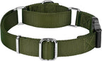 Martingale Collar for Dogs with Quick Release Buckle, Heavy-Duty Solid Color Nylon Training Collars - Adjustable No-Slip Design for Medium & Large Dog