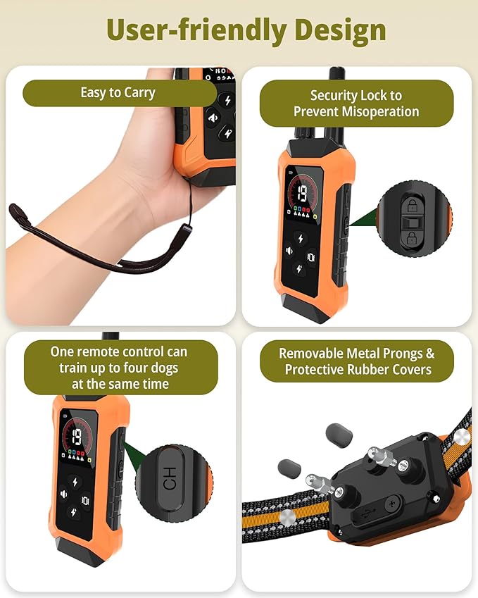 Shock Collar for Dogs 4 Pack (5–150Lbs), 4400FT Waterproof 4 Dog Training Collar with Remote Control 5 Training Modes Rechargeable Electric Dog Collar with Light, E Collars for Small Medium Large Dogs
