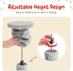 Cat Tree, Floor to Ceiling Cat Tower Adjustable Height [92.9-102.4 in=235-258cm], 7 Tiers Cat Climbing Play House with Scratching Post, Cozy Condo&Hammocks for Indoor Cats, Light Grey