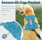 BARKBAY Dog Harness No Pull Oxford with ID Tag Pocket - Heavy Duty, Reflective, Easy Control for Large Dogs(Aqua Oxford,XS)